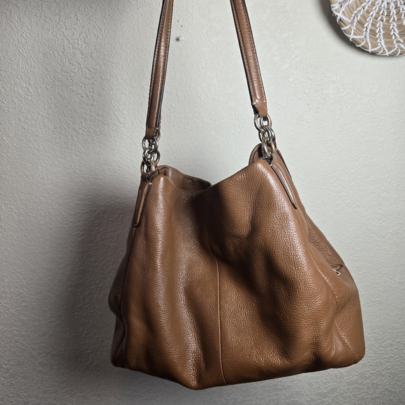 Coach New York Brown pebbled leather slouch handbag See Photos - Picture 5 of 16